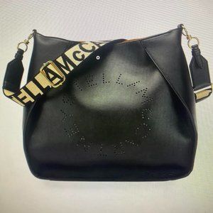 Stella McCartney Vegetarian Leather Logo Crossbody Bag Black